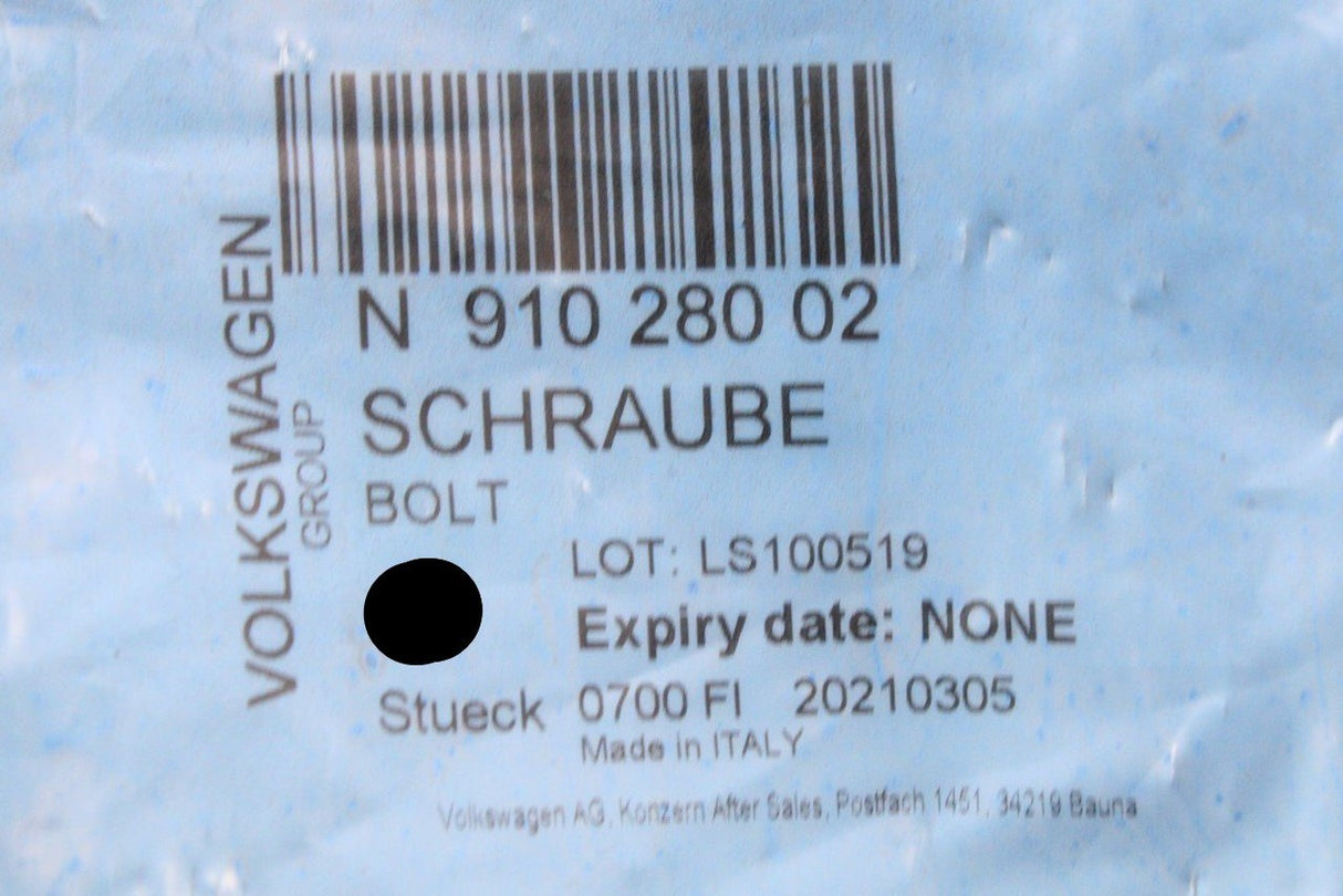 VW Transporter T5 T6 rear engine mount spline head bolt M8 x1 N91028002