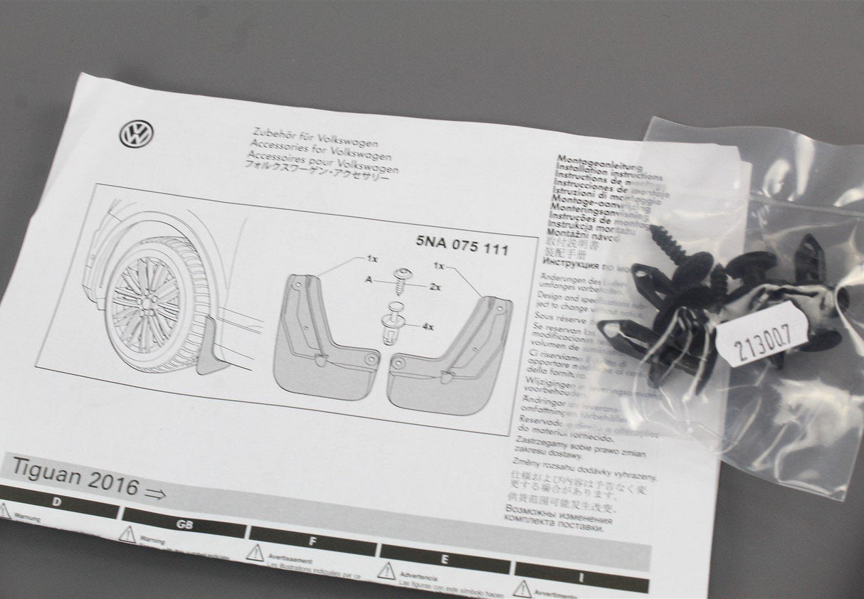 VW Tiguan 2016-on accessory front mud flaps set 5NA075111