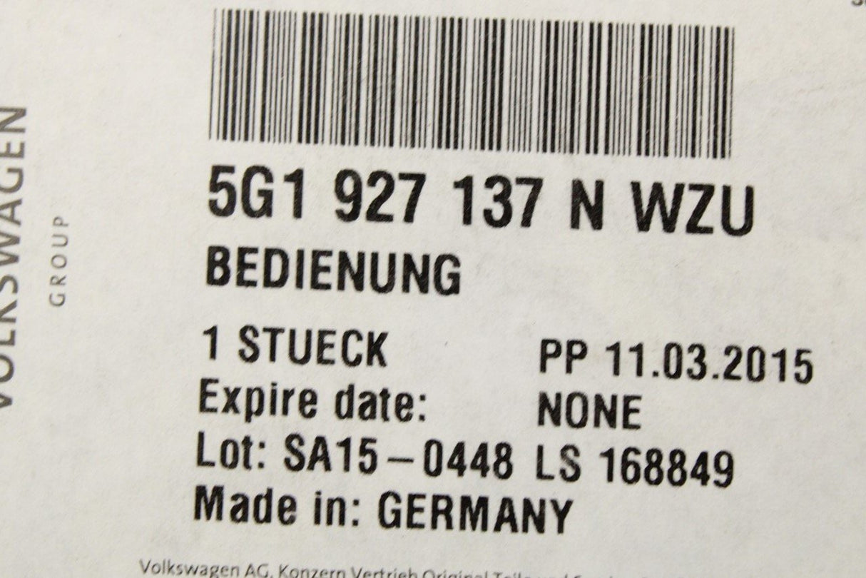 VW Golf MK7 7.5 13-20 mode/start stop control buttons 5G1927137N WZU