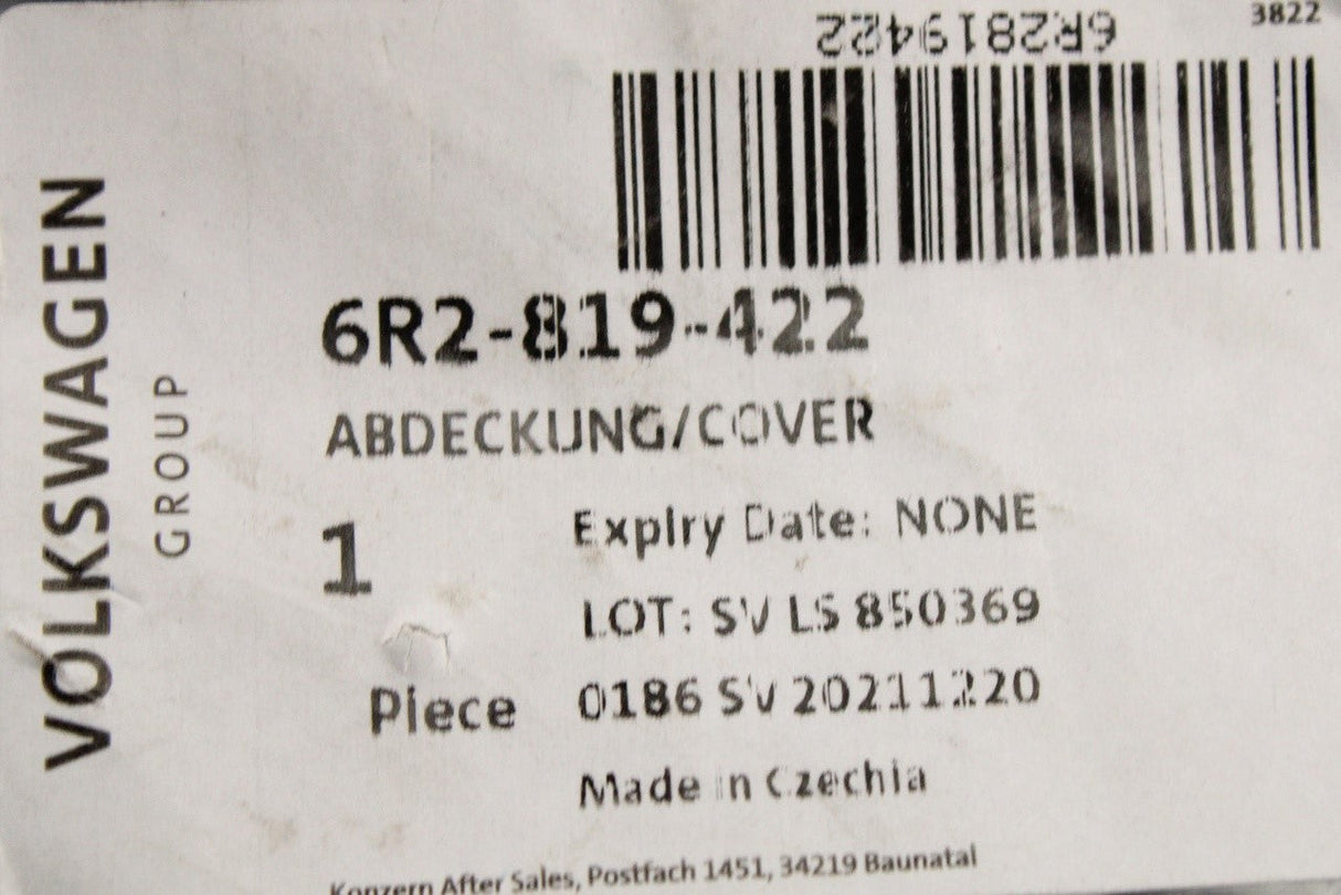VW Polo Audi A1 Skoda Fabia SEAT Ibiza pollen filter cover 6R2819422