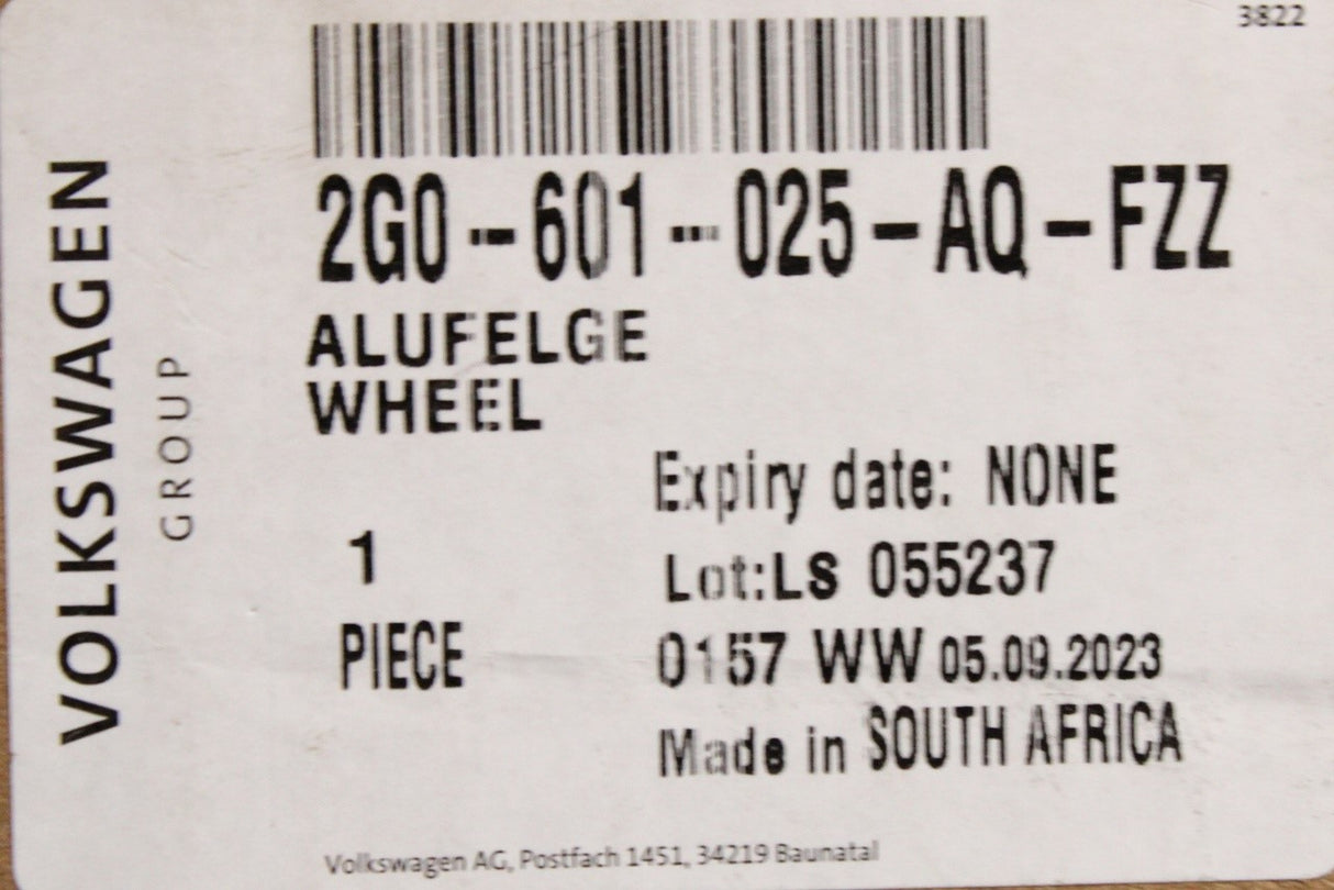 VW Polo AW GTI 2020-on single 18" Faro alloy wheel 2G0601025AQ FZZ