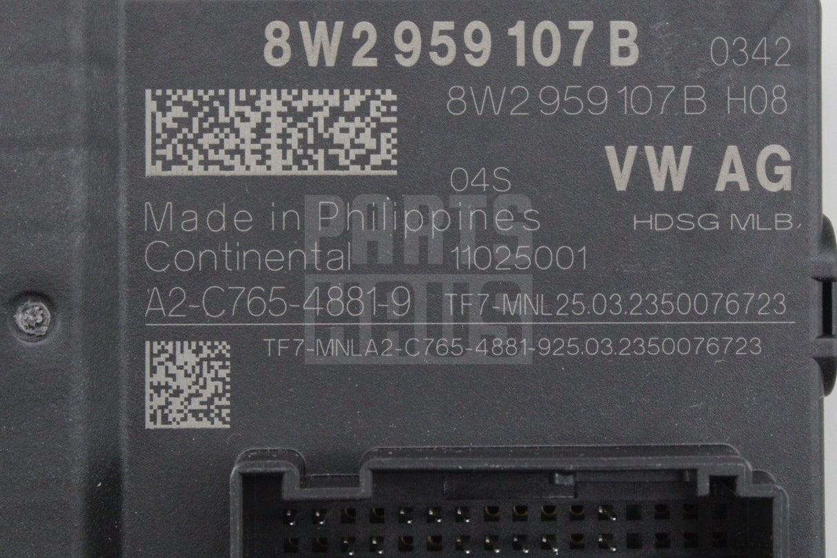 Audi A6 S6 A8 e-tron GT power closing boot lid control unit 8W2959107B
