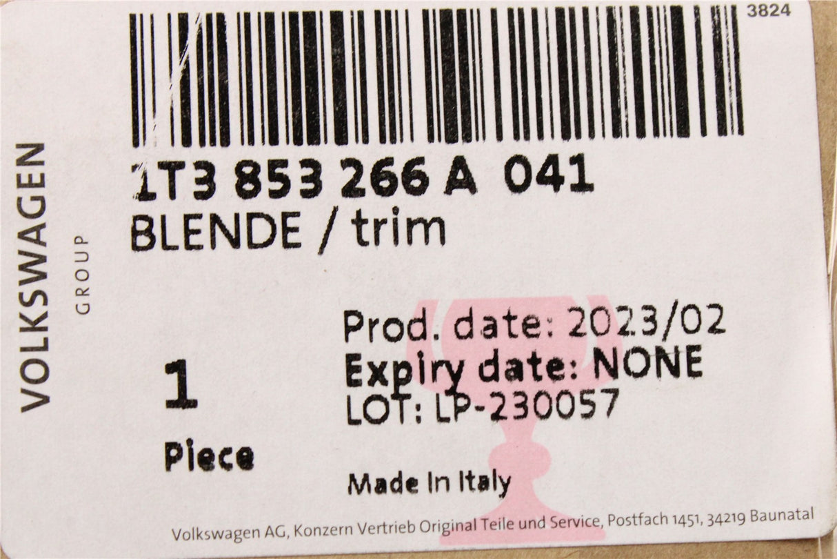 VW ID.Buzz exterior gloss black A-pillar trim (right) 1T3853266A 041