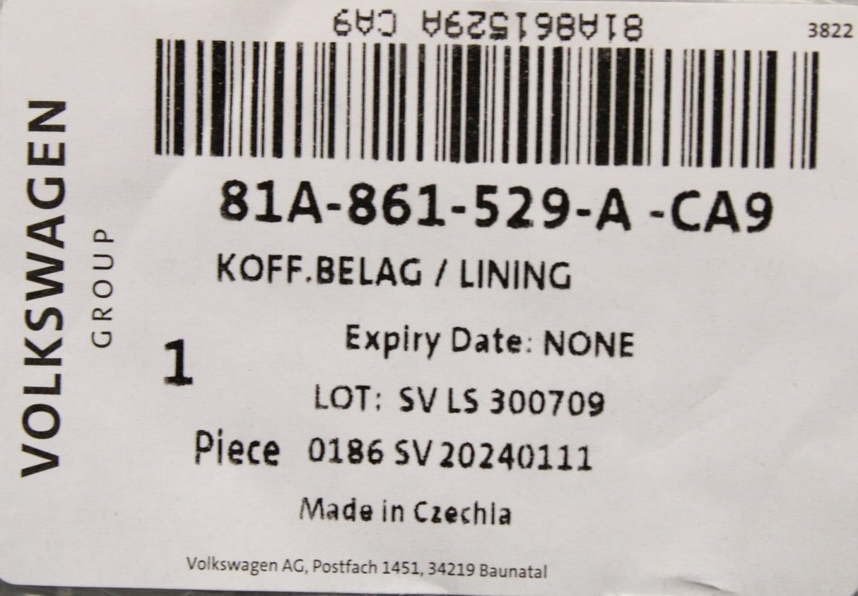 Audi Q2 2017-on luggage compartment boot floor 81A861529A CA9