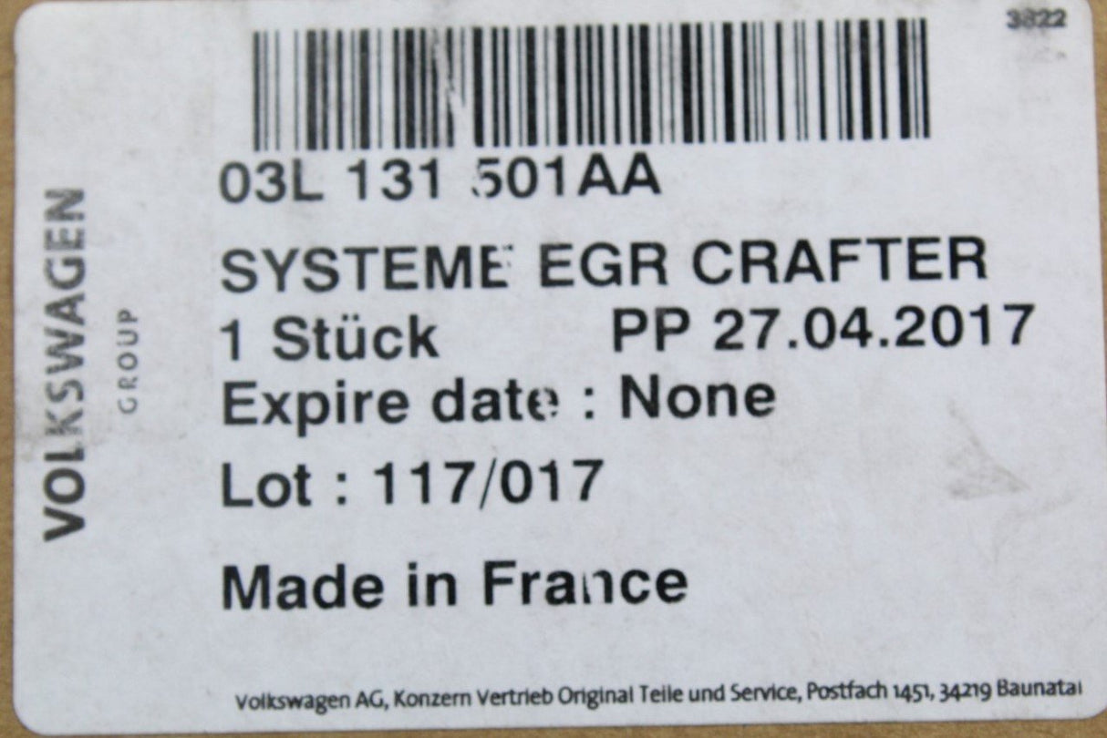 VW Amarok Crafter 2.0 TDI EGR Valve 03L131501AA