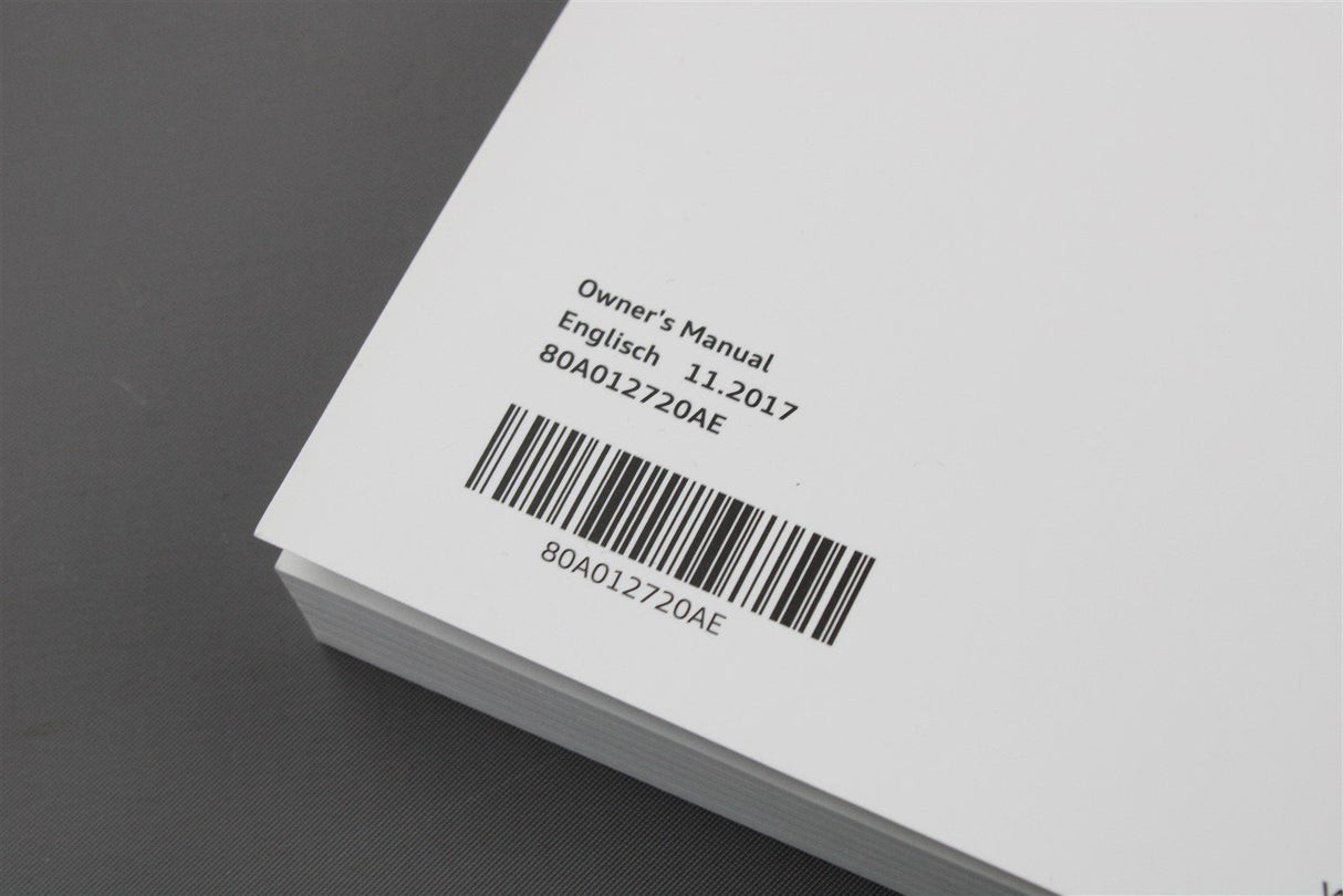 Audi Q5 2017-on owner manual handbook 80A012720AE