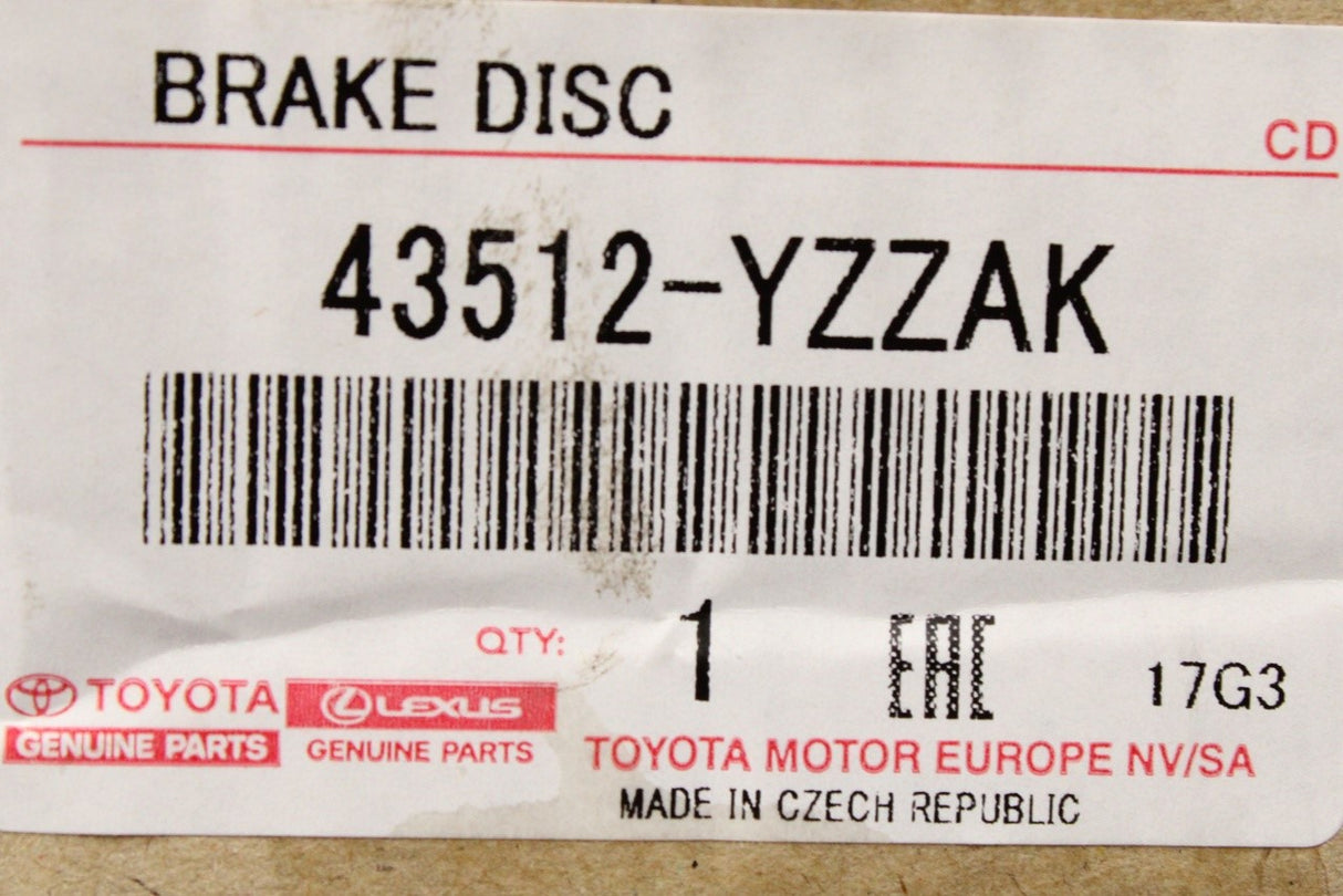 Toyota Avensis 08-18 Verso 09-17 front brake discs (x2) 43512-YZZAK