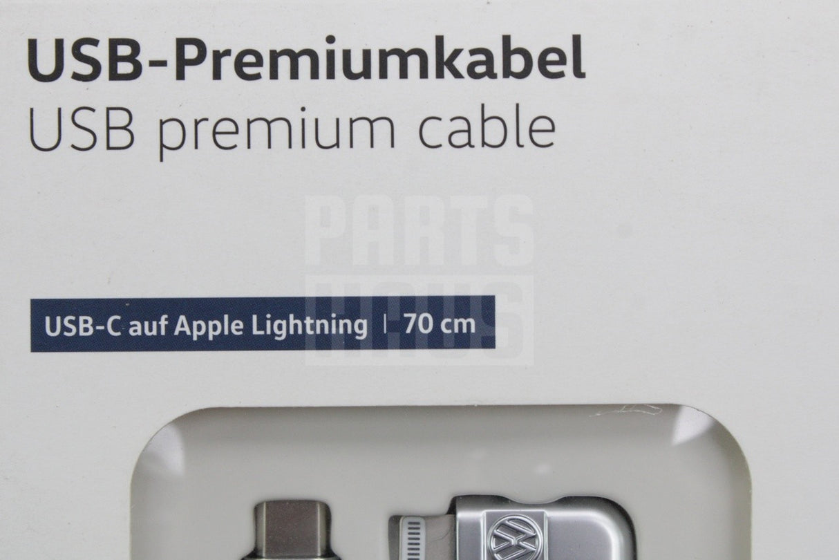 VW Volkswagen USB-C to Apple Lightning iPhone cable 70cm 000051446BB
