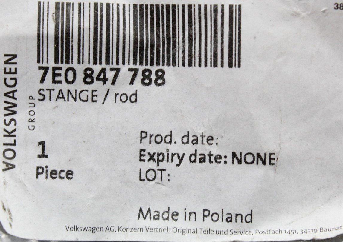 VW Transporter Rear left sliding window operating rod 7E0847788