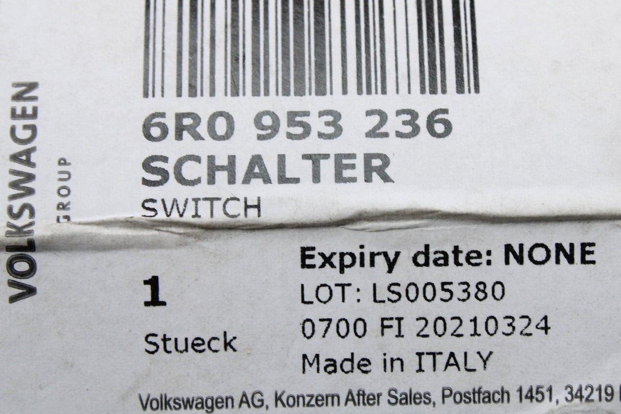 VW Golf MK5 MK6 Polo 6R Caddy Amarok bonnet lock/latch switch 6R0953236