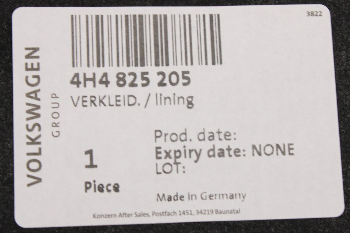 Audi A8L 2010-2017 under body trim (left) 4H4825205