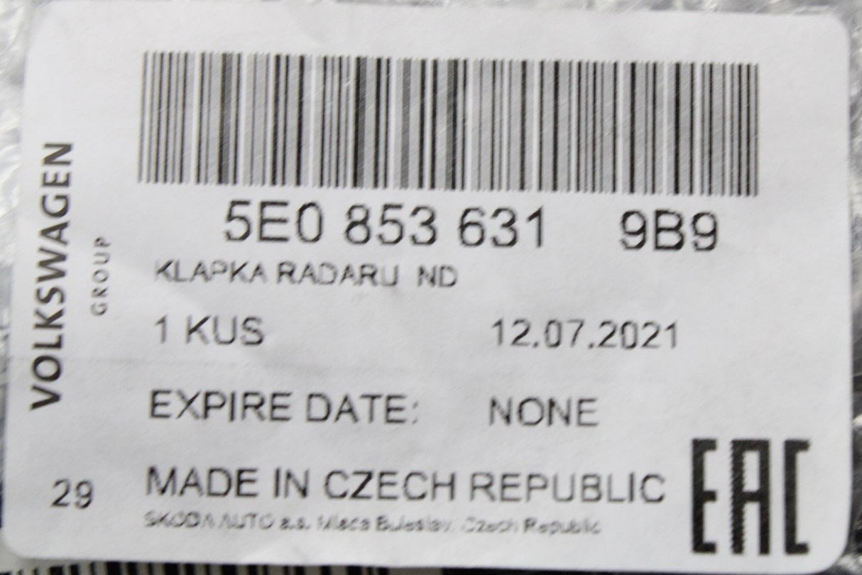 Skoda Octavia 2013-17 cruise control radar sensor surround 5E0853631 9B9