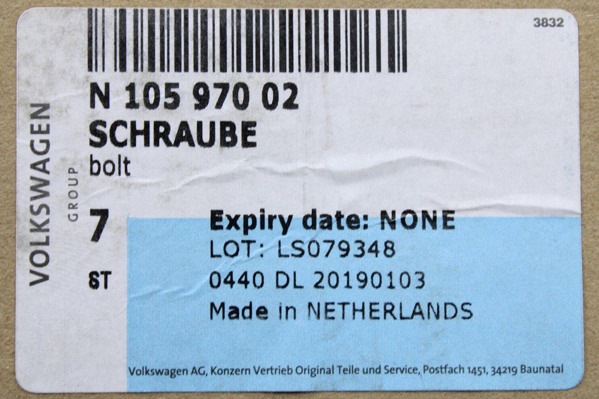 VW Audi Skoda SEAT starter motor bolt M12 (x1) N10597002