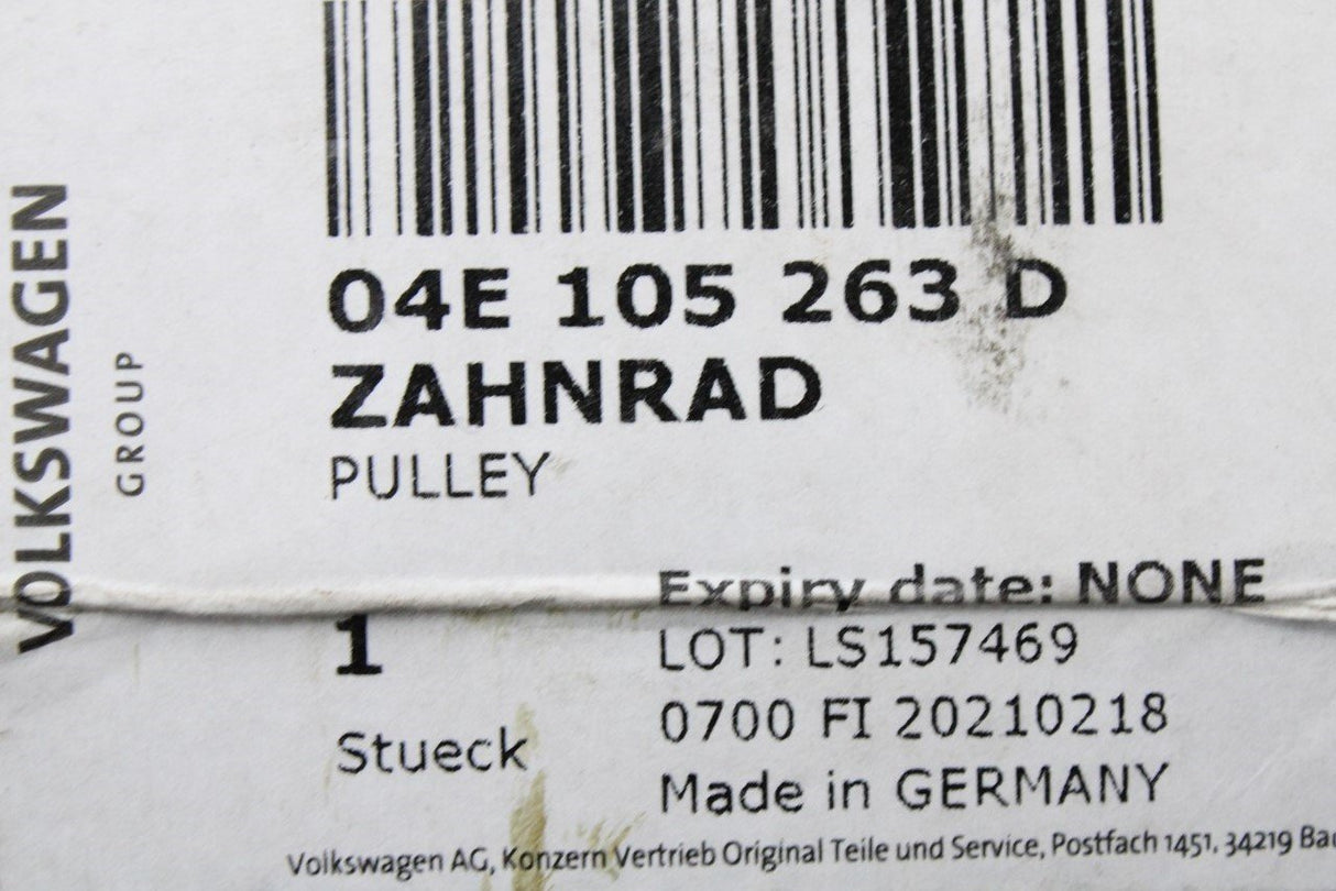 VW Audi Skoda SEAT 1.2 1.4 1.6 petrol crankshaft belt pulley 04E105263D