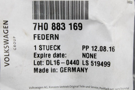 VW Transporter 2004-on folding seat backrest release springs 7H0883169