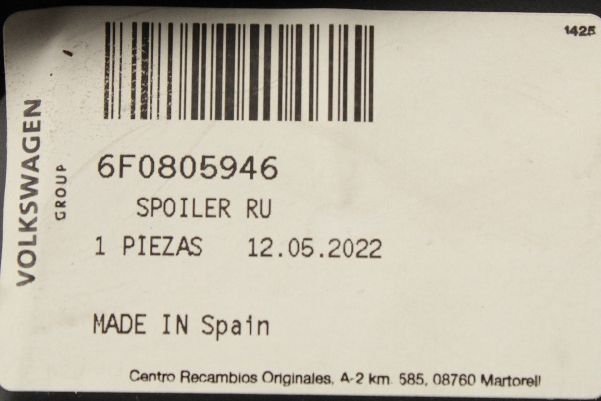 SEAT Ibiza 2018-on front wheel arch liner spoiler trim 6F0805946