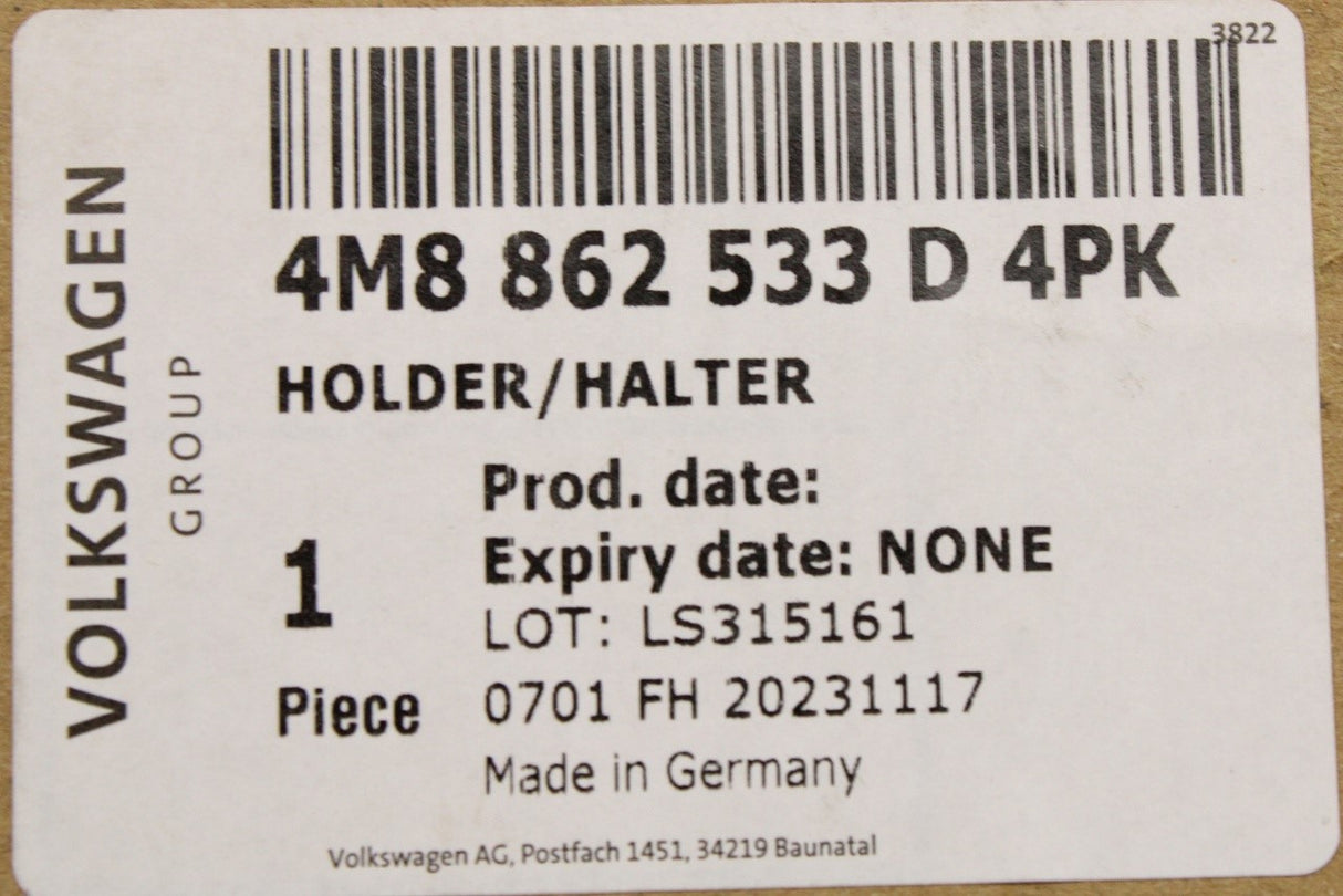 Audi Q8 RS8 2019-on centre console cup holders 4M8862533D 4PK