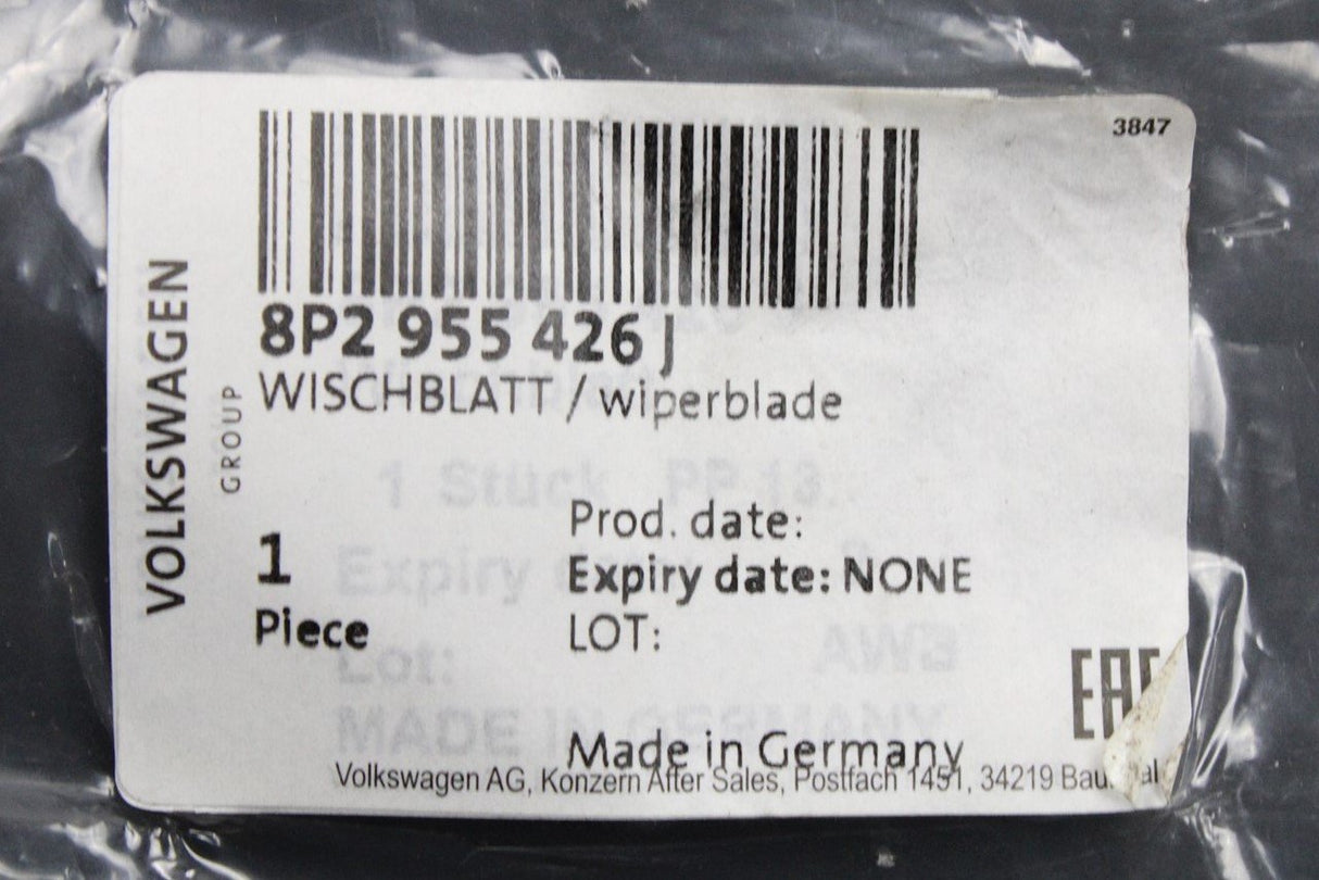 Audi A3 04-13 RS3 11-13 aero wiper blade RHD (front right) 8P2955426J