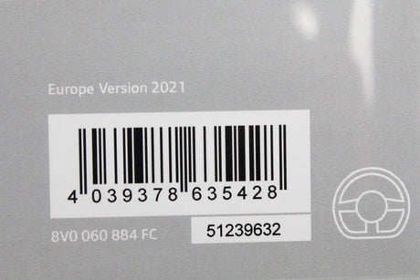 Audi activation document for MMI navigation system plus 8V0060884FC