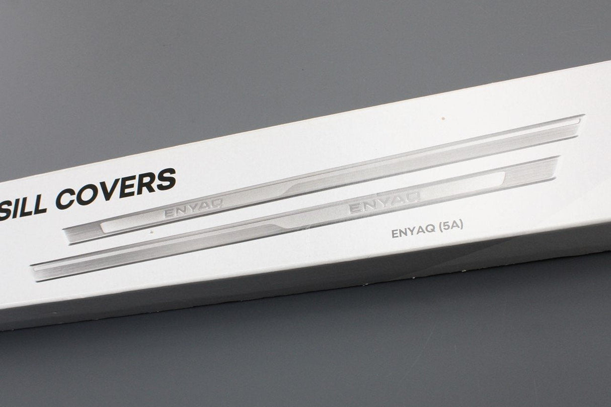 Skoda Enyaq 21-on stainless steel door sill protectors (front) 5LA071303