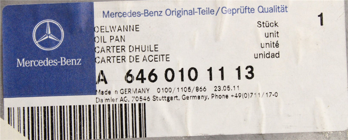 Mercedes-Benz C-Class W204 oil sump pan (OM646) A6460101113