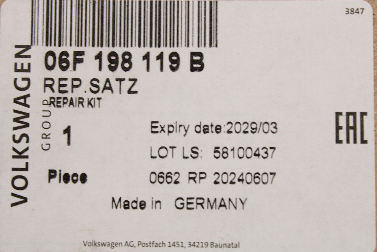 VW Golf Scirocco A3 S3 TT Leon 2.0 TSI TFSI timing belt kit 06F198119B