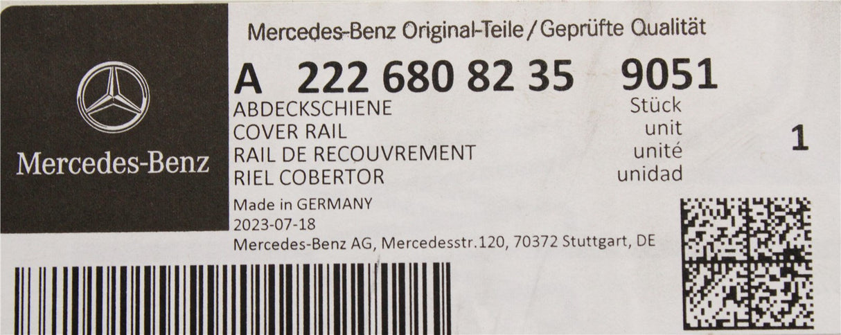 Mercedes-Benz S-Class W222 front inner sill trim (right) A22268082359051