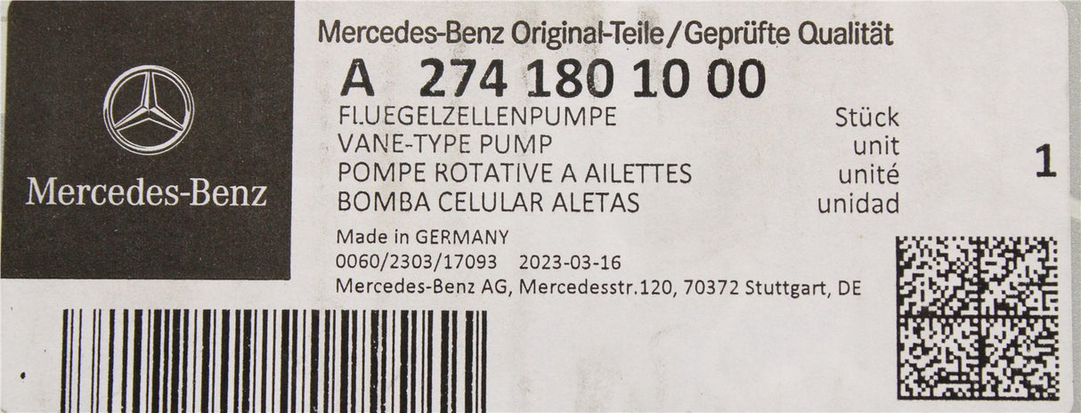 Mercedes-Benz engine oil pump A274180100064