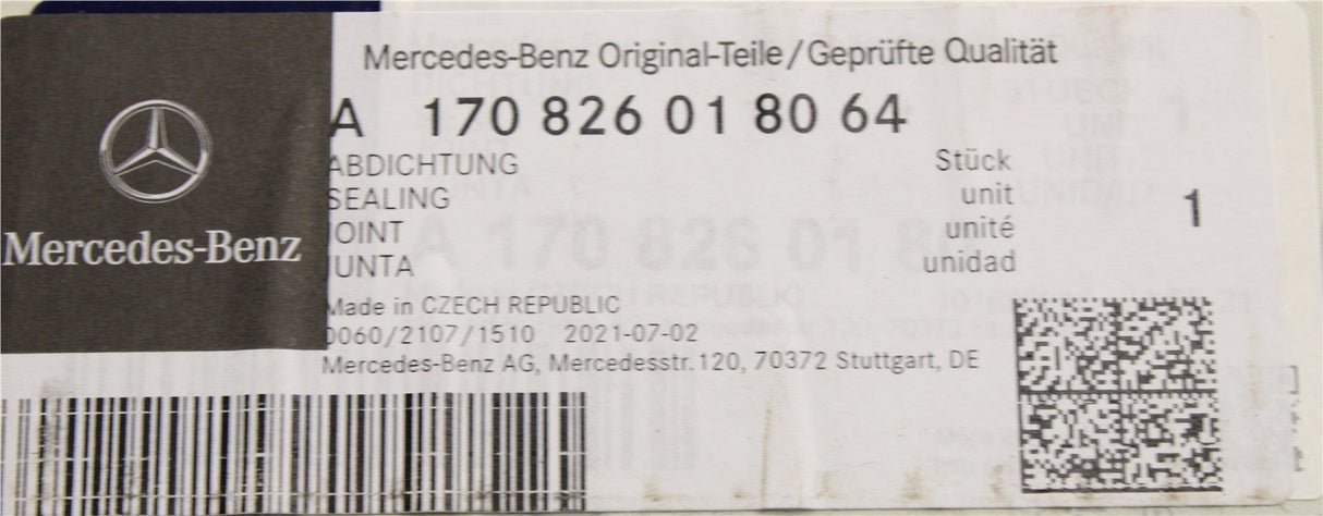 Mercedes-Benz SLK 170 headlight seal (x1) A170826018064