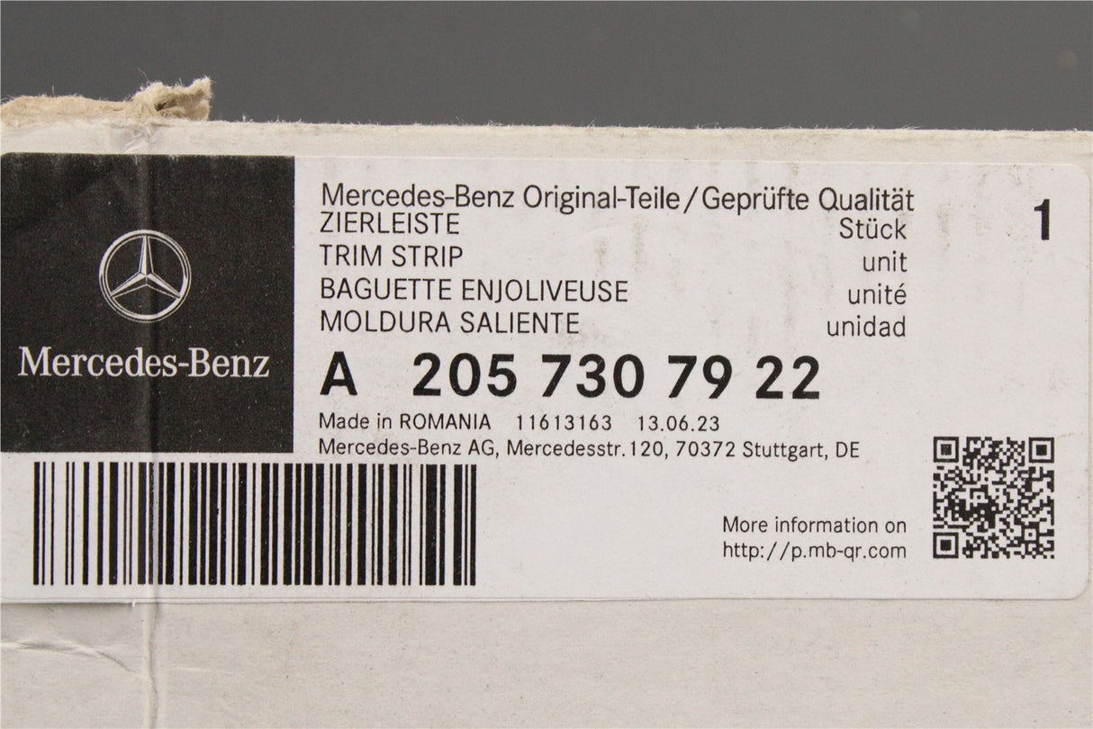 Mercedes-Benz C Class W205 door card speaker trim left rear A2057307922