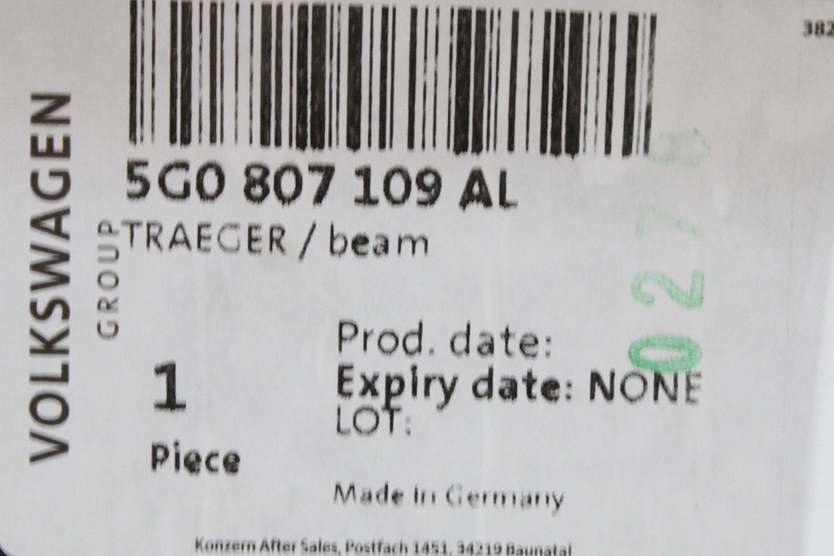 VW Golf MK7 MK7.5 2013-2020 front bumper reinforcement bar 5G0807109AL