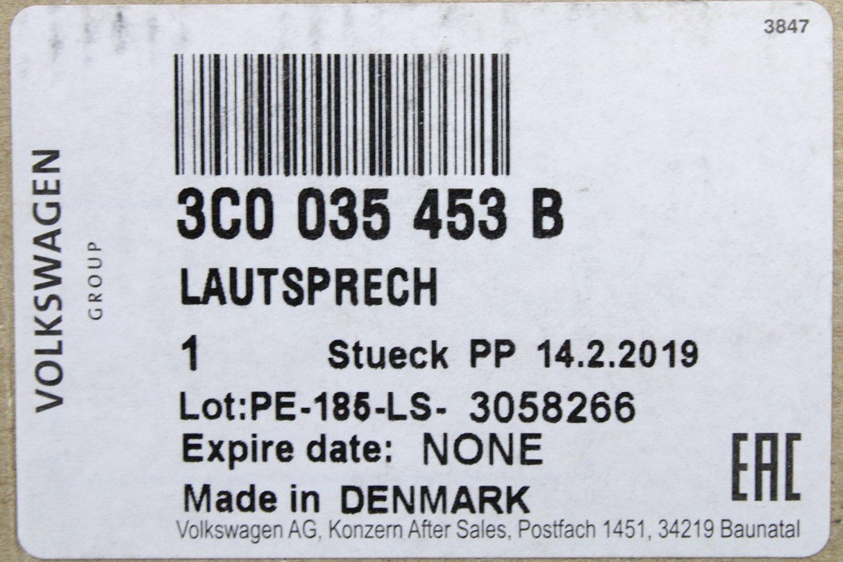 VW Passat Arteon Tiguan CC rear speaker (Dynaudio) 3C0035453B