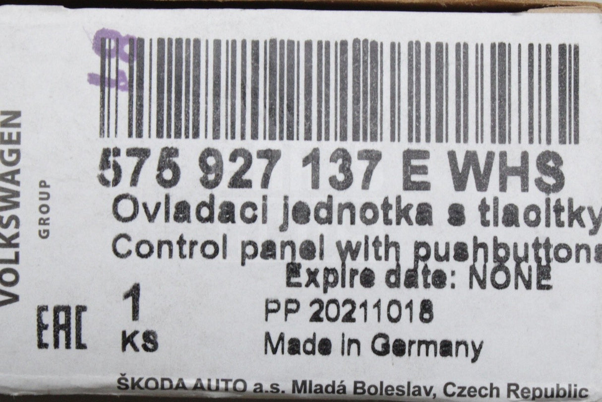 SEAT CUPRA Ateca 16-on dashboard pushbutton switch panel 575927137E WHS