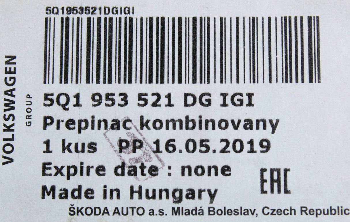 Skoda Kodiaq Karoq steering column indicator stalks 5Q1953521DG IGI
