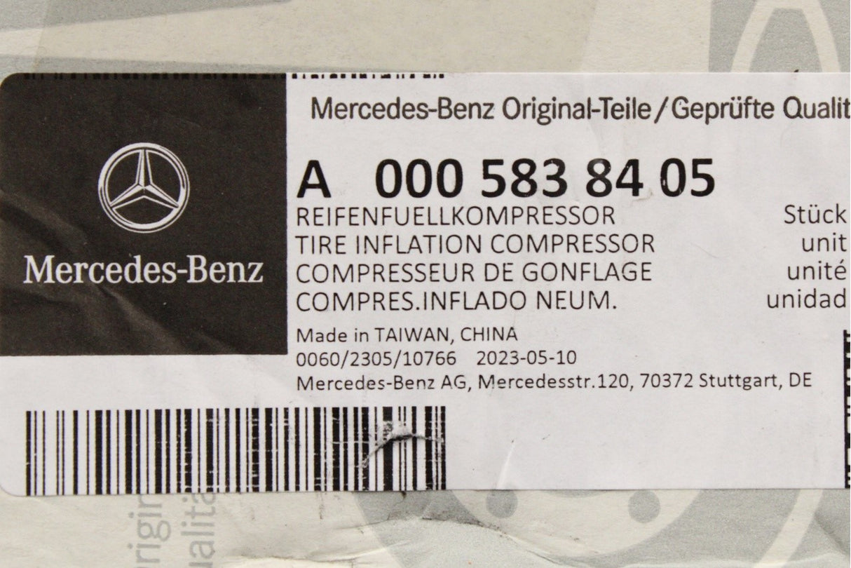 Mercedes-Benz in car tyre inflation air compressor A0005838405