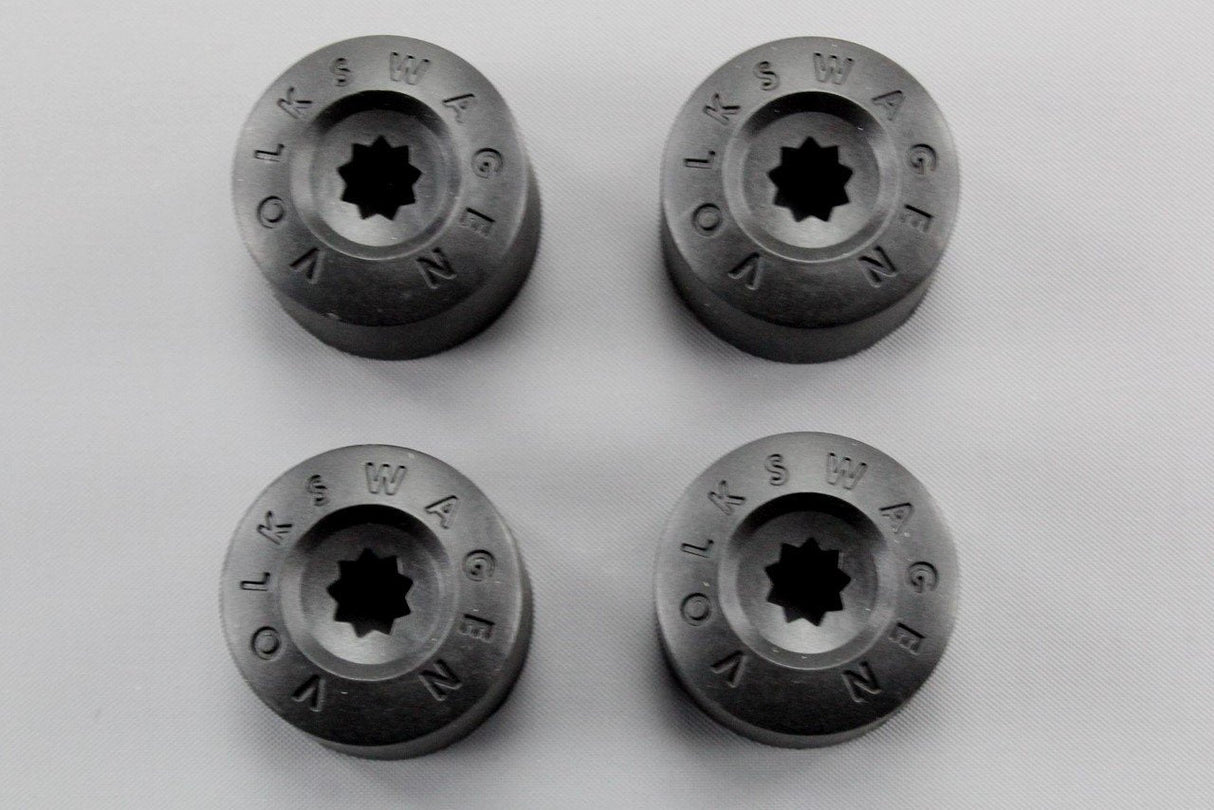 VW Golf Caddy CC Passat Polo wheel nut cover caps x4 1K0601173 9B9