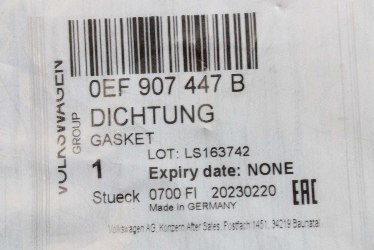 Audi E-Tron 2019-on power regulator gasket 0EF907447B