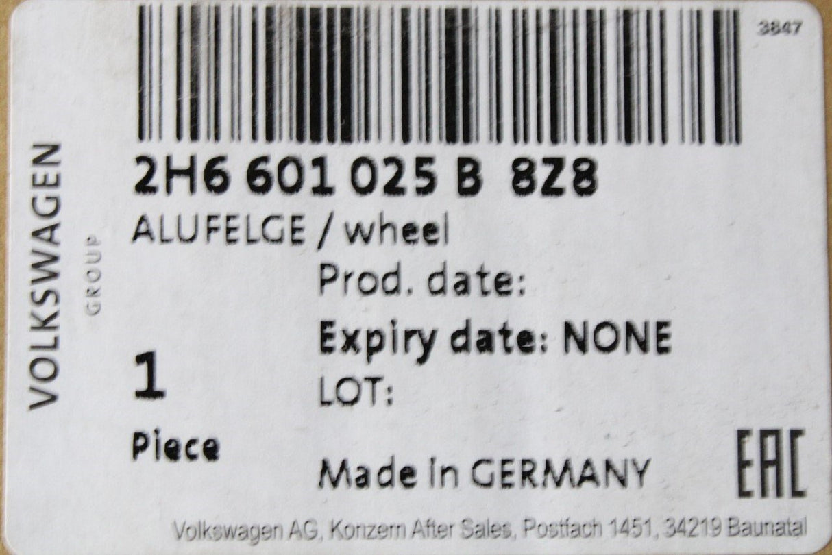 VW Amarok 2017-21 single 18'' Manaus alloy wheel rim 2H6601025B 8Z8