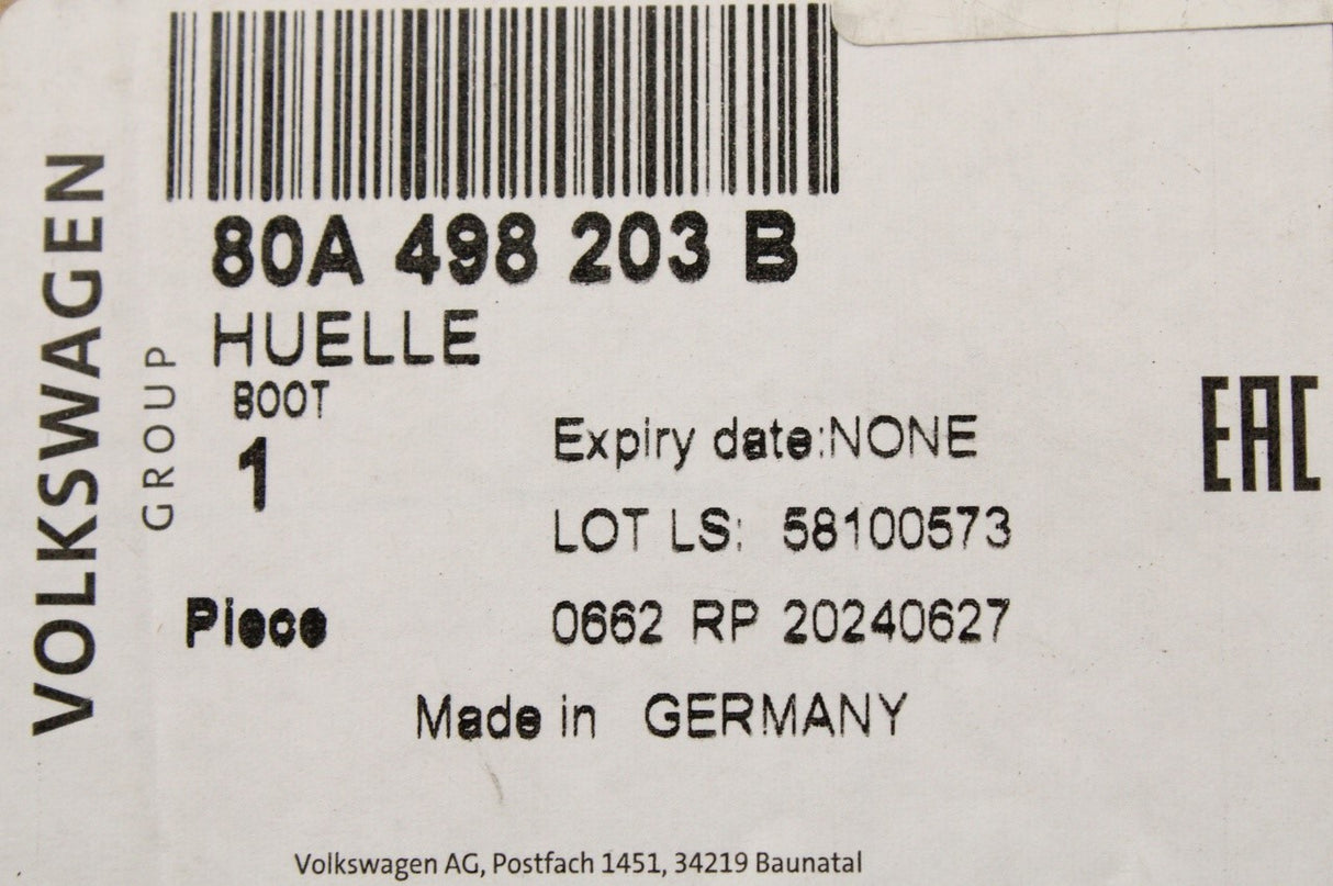 Audi Q5 2017-on driveshaft CV joint boot kit (outer) 80A498203B