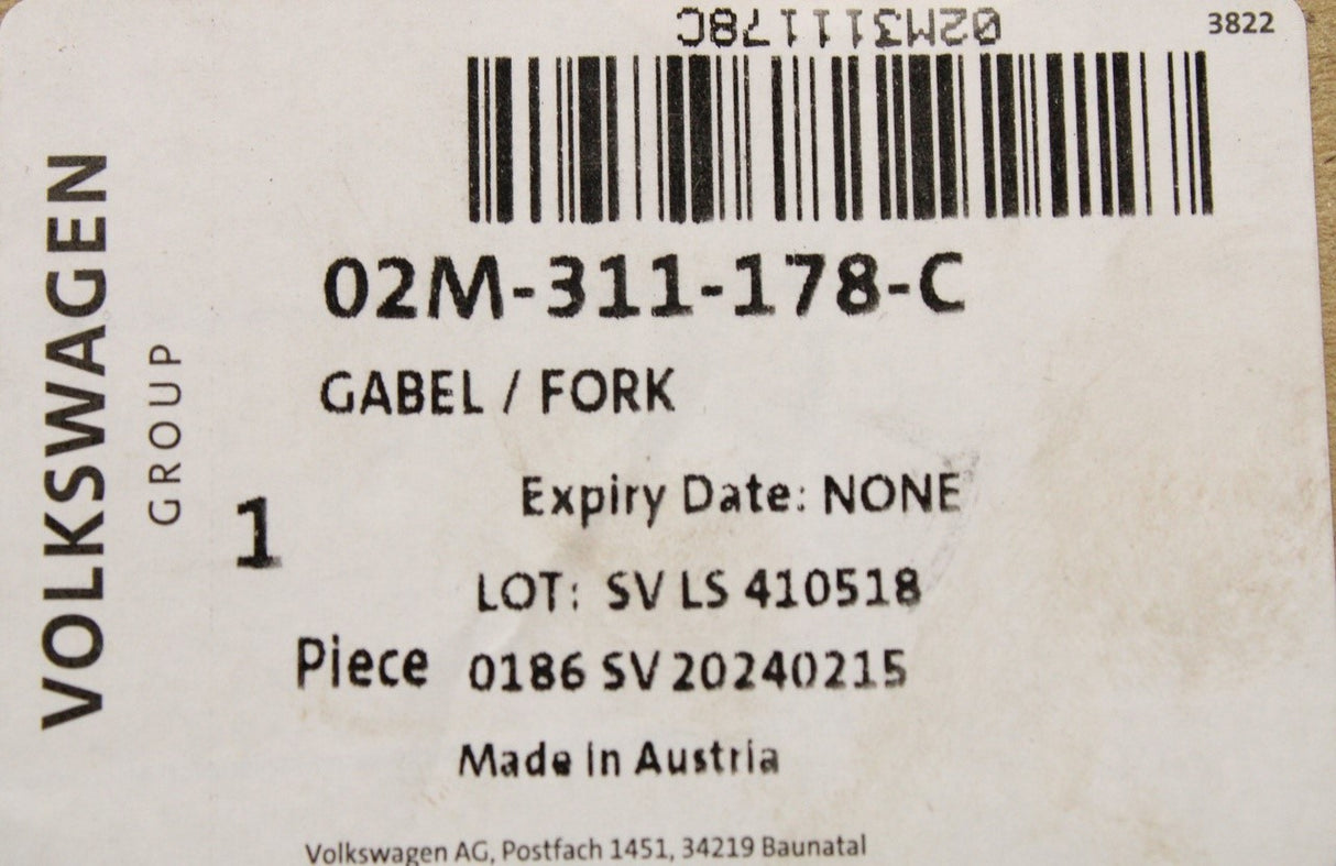 VW Audi Skoda SEAT 6-speed manual gear selector forks (MQ350) 02M311178C
