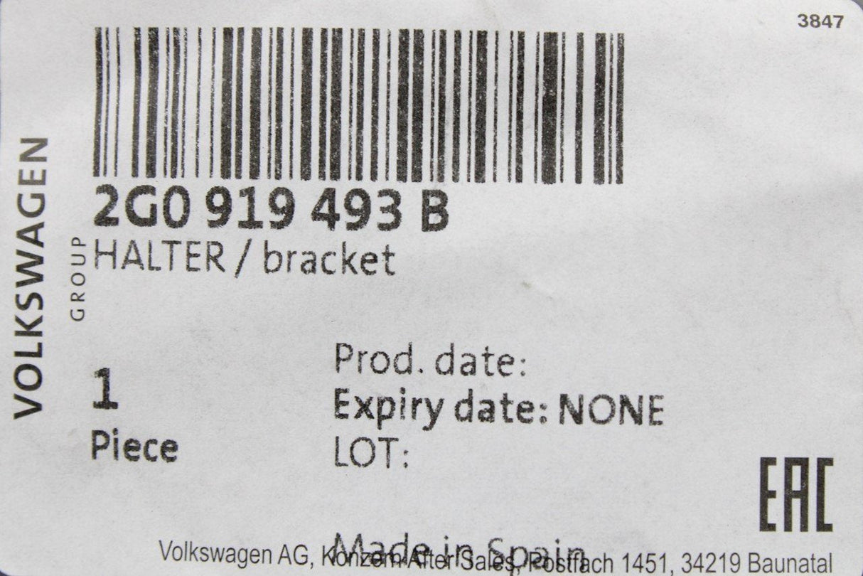 VW Polo AW 2018-21 front parking sensor bracket (left) 2G0919493B