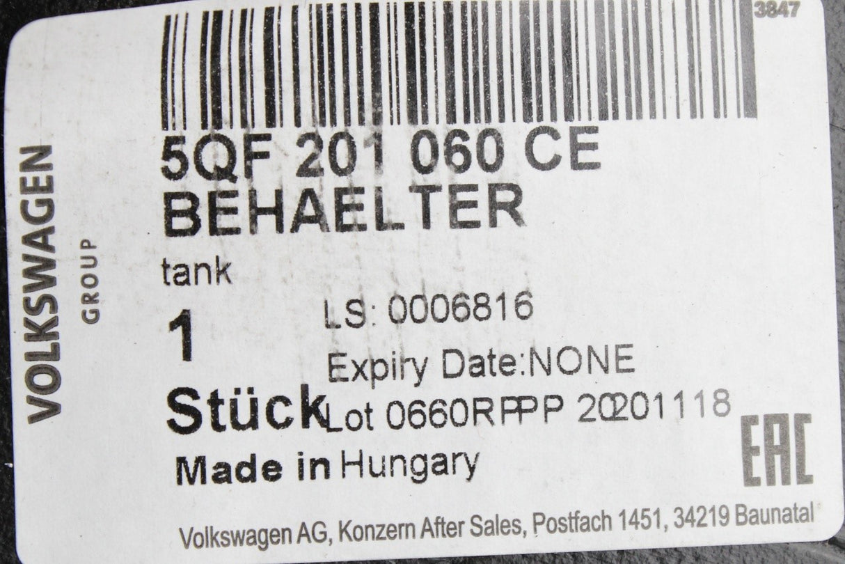 Audi Q3 2019-2026 RSQ3 2020-2024 petrol fuel tank 5QF201060CE