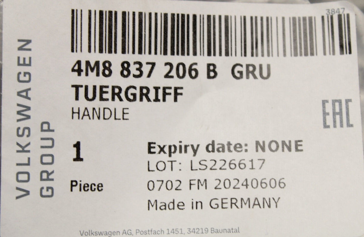 Audi A6 S6 RS6 Q8 RSQ8 exterior door handle (right) 4M8837206B GRU
