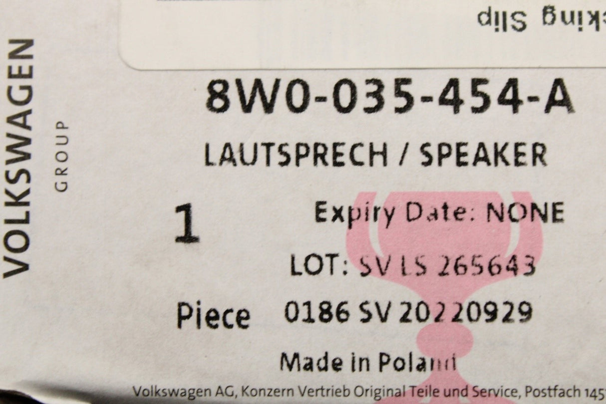 Audi A4 S4 RS4 A5 RS5 16-on mid tone speaker (front centre) 8W0035454A
