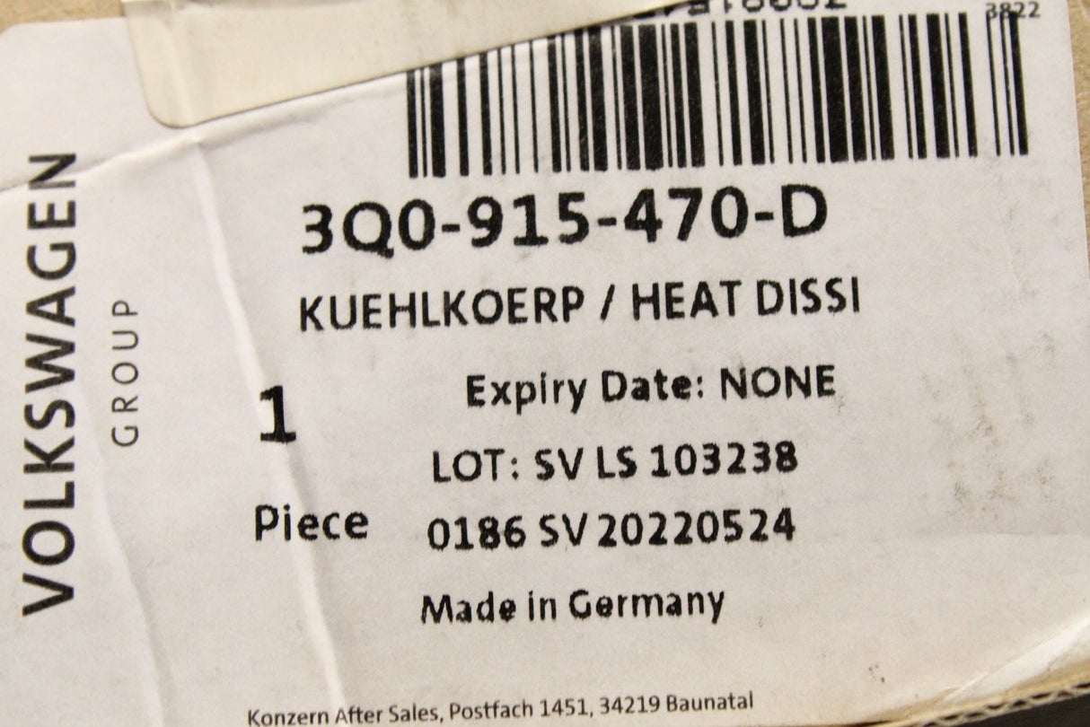 VW Audi Skoda SEAT CUPRA battery heat dissipator (hybrid) 3Q0915470D