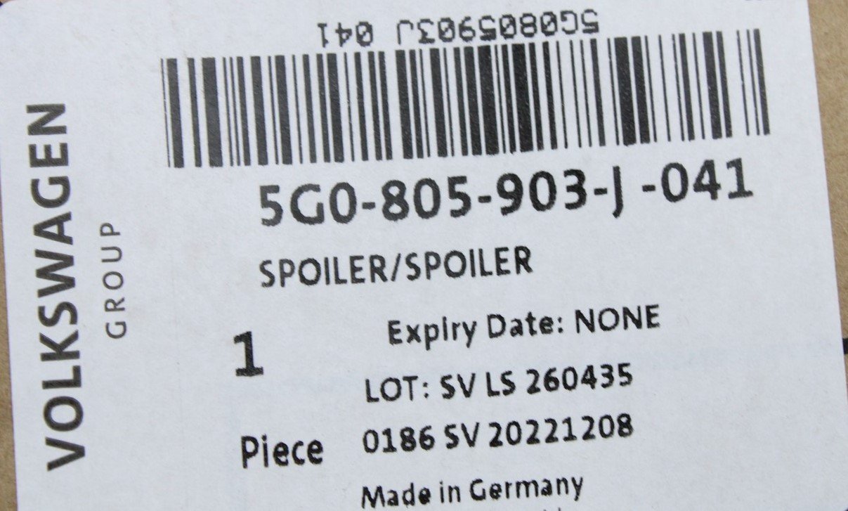 VW Golf R MK7.5 17-20 front bumper spoiler trim (left) 5G0805903J 041