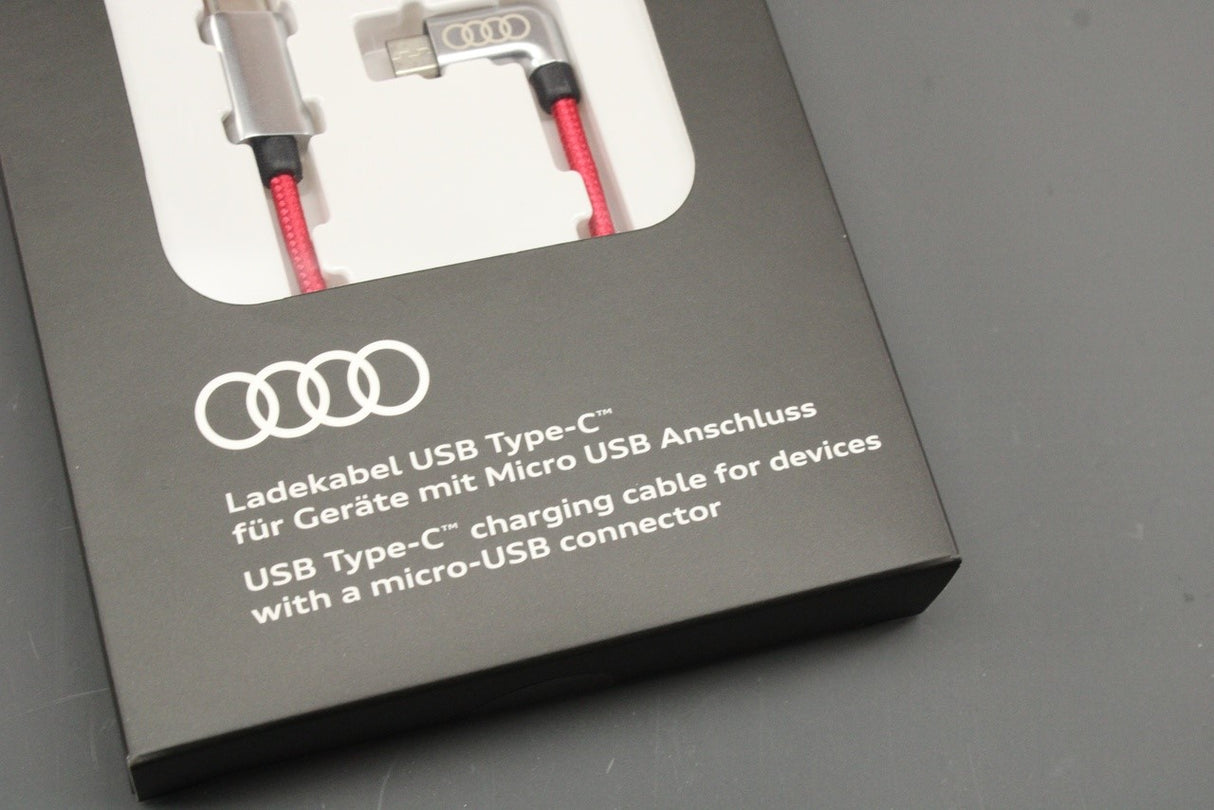 Audi USB-C to micro-USB charging cable (red/silver) 8S0051435J