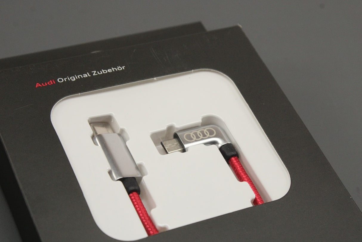 Audi USB-C to micro-USB charging cable (red/silver) 8S0051435J