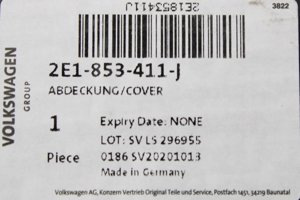 VW Crafter 2012-2016 Cover for left sliding door cable guide 2E1853411J