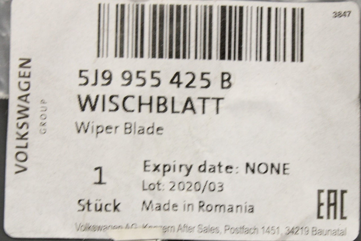 Skoda Fabia Estate 2011-2015 wiper blade (rear) 5J9955425B